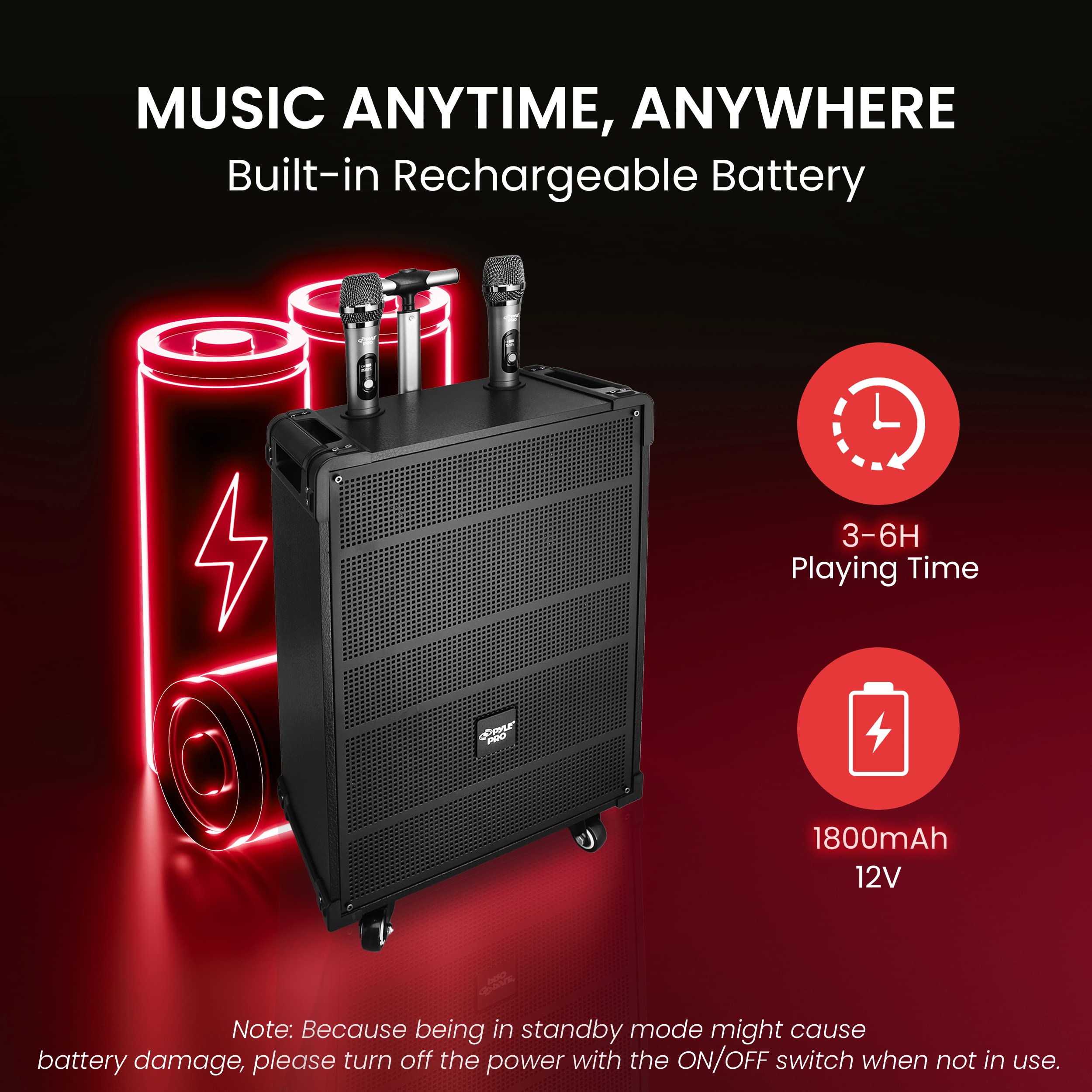 Foto 6 pulgar | Altavoz Bluetooth Pyle Pwma899a Portátil De 8 Pulgadas Y 350 W Con Micrófono - Venta Internacional.