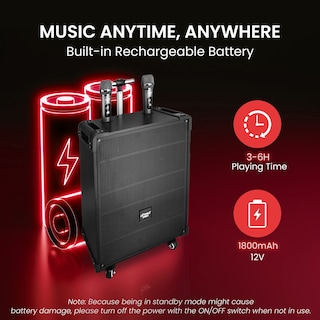 Foto 5 | Altavoz Bluetooth Pyle Pwma899a Portátil De 8 Pulgadas Y 350 W Con Micrófono - Venta Internacional.