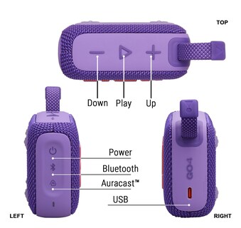 Foto 6 | Altavoz Bluetooth Jbl Go 4 Portátil Con Funda Protectora Violeta - Venta Internacional.