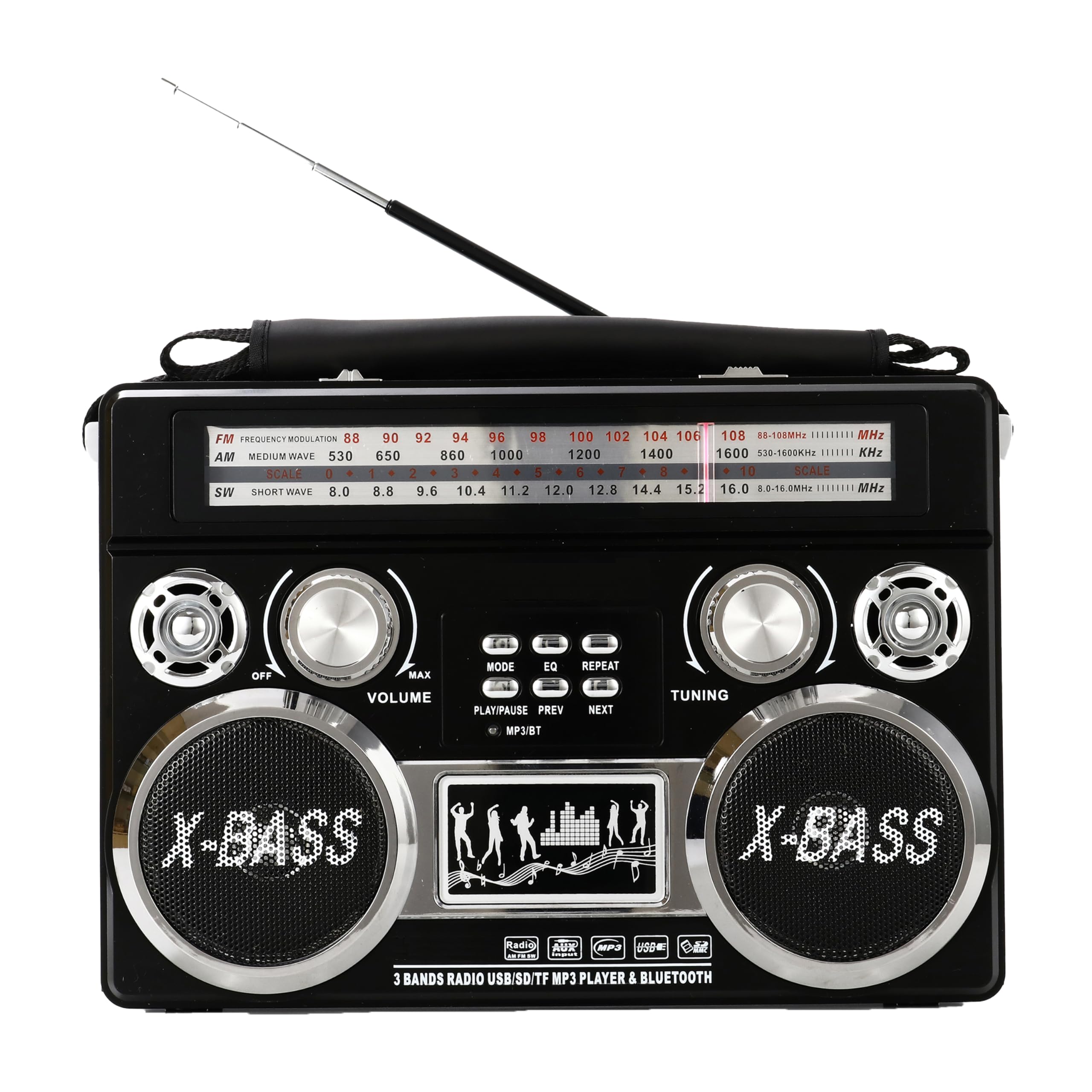 Foto 2 pulgar | Radio Portátil Supersonic Sc-1097bt De 3 Bandas Con Bluetooth - Venta Internacional.