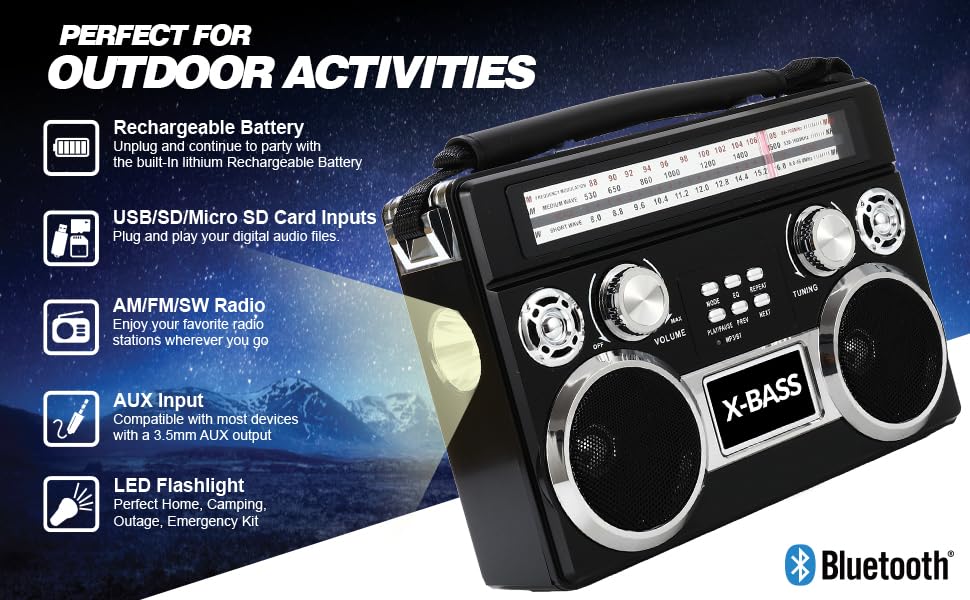 Foto 5 pulgar | Radio Portátil Supersonic Sc-1097bt De 3 Bandas Con Bluetooth - Venta Internacional.