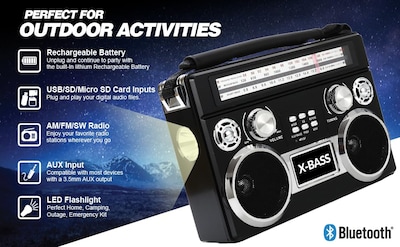 Foto 4 | Radio Portátil Supersonic Sc-1097bt De 3 Bandas Con Bluetooth - Venta Internacional.