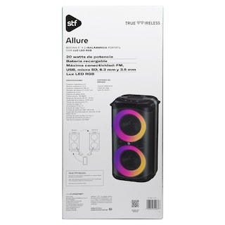 Foto 6 | Bocina Inalámbrica Portátil Stf Allure 5''x2 Con Luz Led Rgb Color Negro