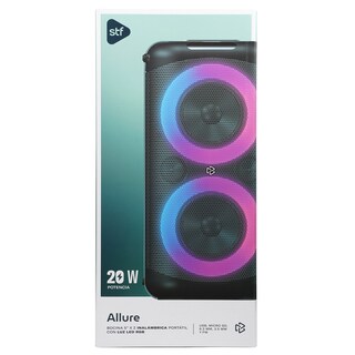 Foto 7 | Bocina Inalámbrica Portátil Stf Allure 5''x2 Con Luz Led Rgb Color Negro