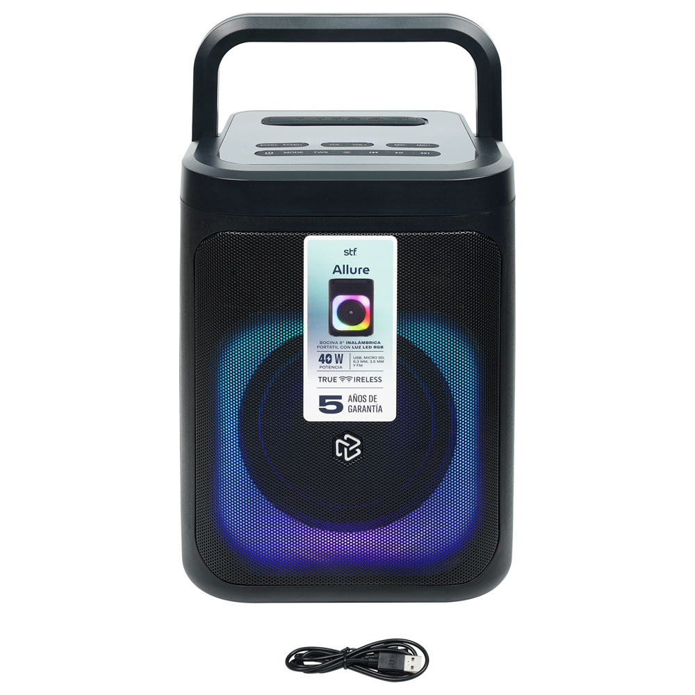 Foto 5 | Bocina Inalámbrica Portátil  Stf Allure 8'' Con Luz Led Rgb