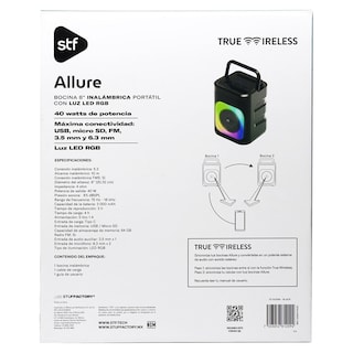 Foto 7 | Bocina Inalámbrica Portátil Stf Allure 8'' Con Luz Led Rgb