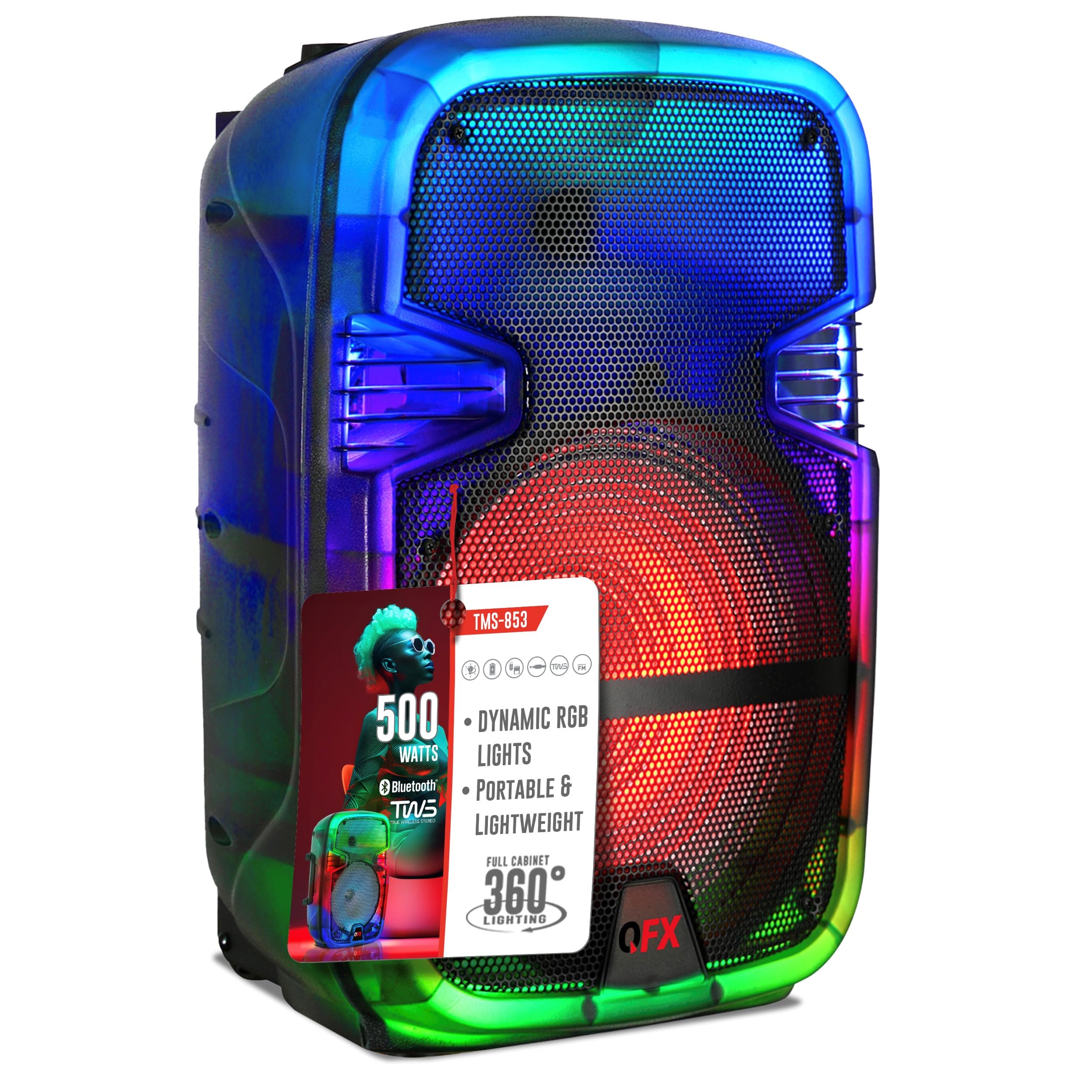 Altavoz Portátil Recargable Bluetooth Pa Karaoke Qfx Tms-853 - Venta Internacional.