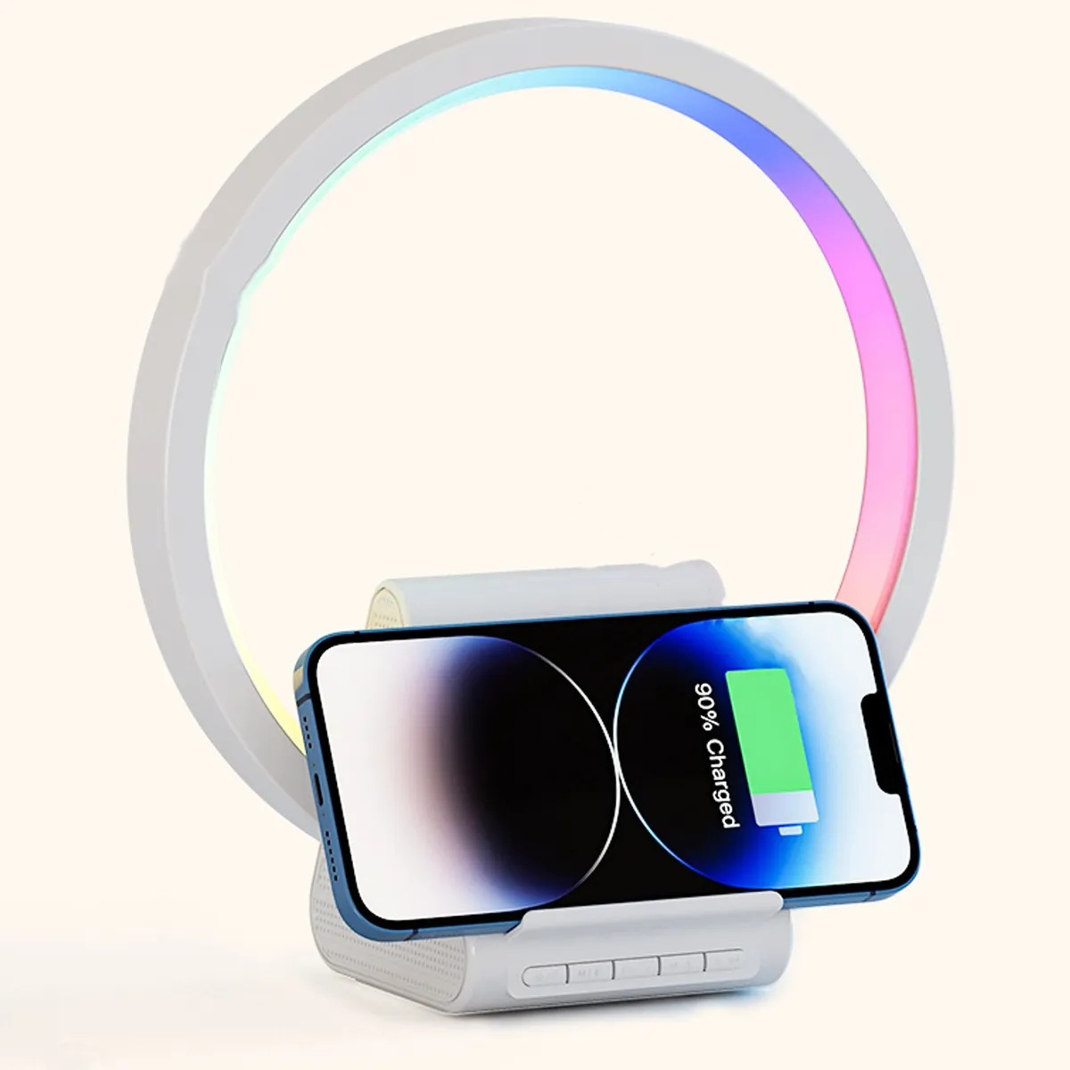 Bocina Bluetooth con Luz Led y con Base de Carga Inalambrica