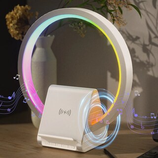 Foto 3 | Bocina Bluetooth con Luz Led y con Base de Carga Inalambrica