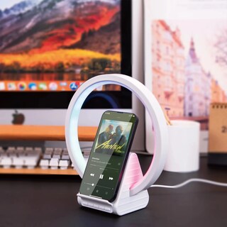 Foto 6 | Bocina Bluetooth con Luz Led y con Base de Carga Inalambrica