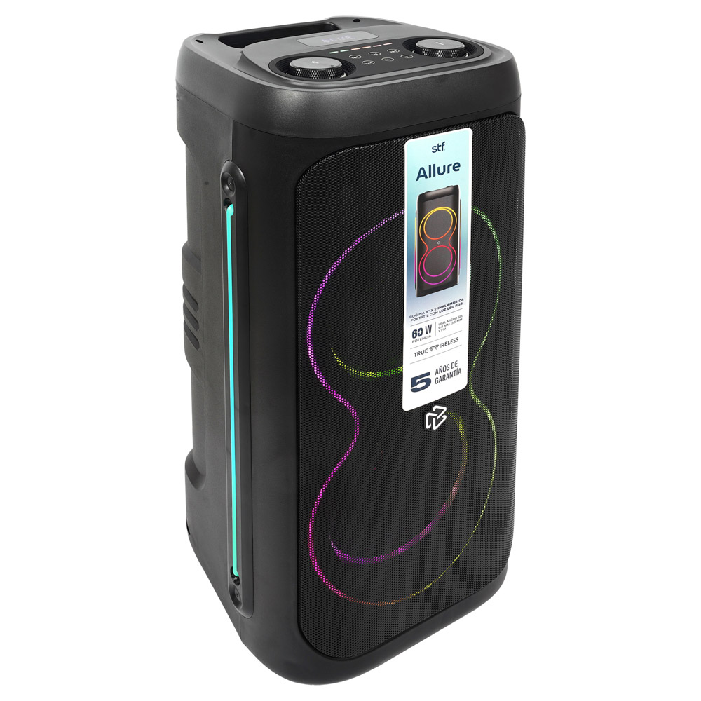 Foto 2 | Bocina Inalámbrica Portátil Stf Allure 8''x2 Con Luz Led Rgb