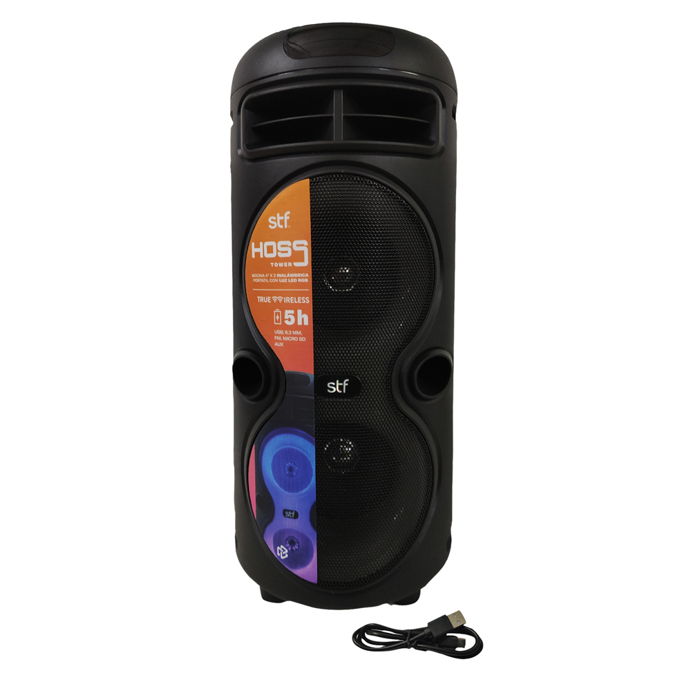Foto 6 pulgar | Bocina Inalámbrica Stf Hoss Tower 4''x2 Con Luz Led Rgb