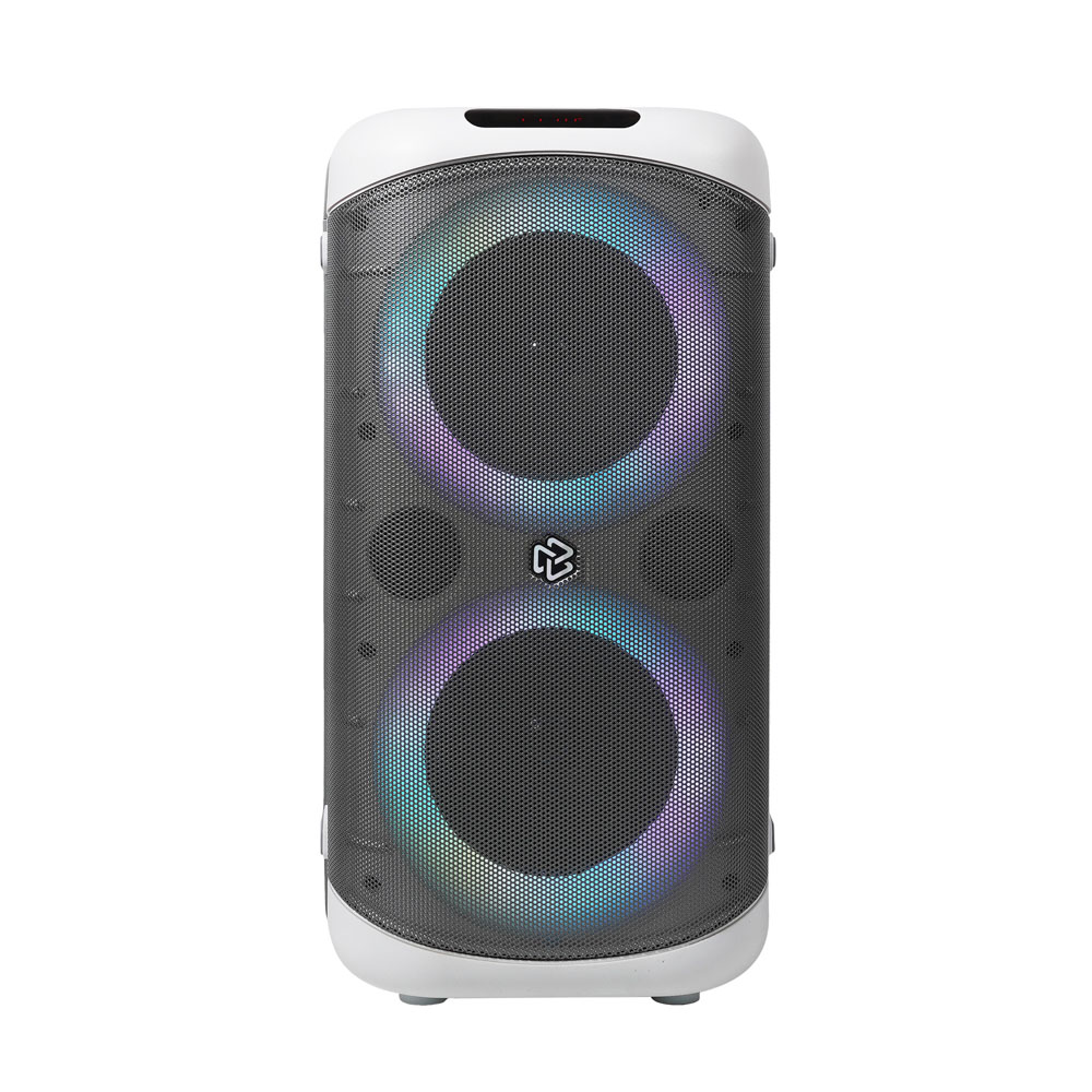 Bocina Inalámbrica Portátil Stf Allure 5''x2 Con Luz Led Rgb  Blanca