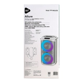 Foto 7 | Bocina Inalámbrica Portátil Stf Allure 5''x2 Con Luz Led Rgb Blanca