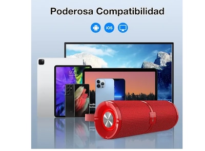Foto 4 | Xtellar Bocina Bluetooth 5.1, Portátil, Inalámbrica, Sonido Estéreo Hd, 2400mah, Con Manos Libres, Rojo Estilizado