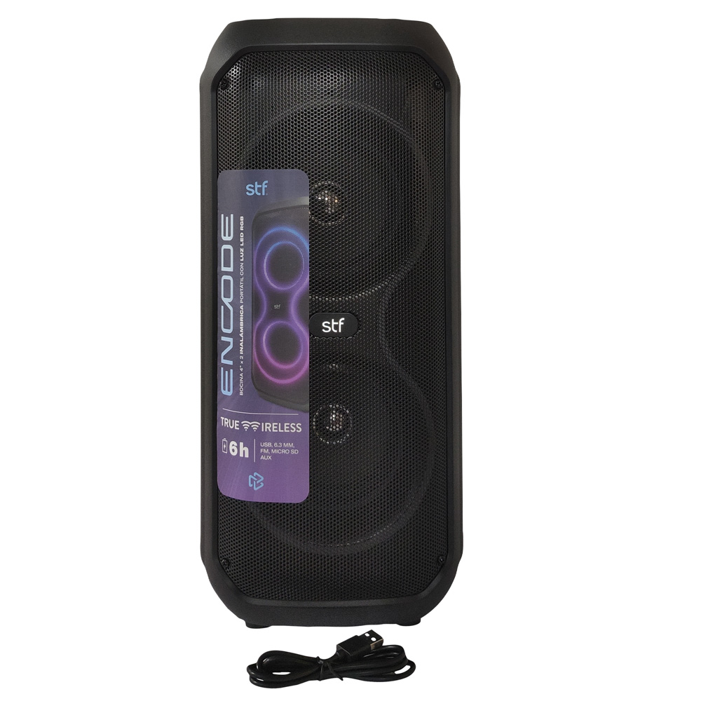 Foto 5 pulgar | Bocina Inalámbrica Portátil Stf Encode 2 X 4'' Con Luz Led Rgb