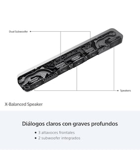 Foto 5 | Barra de Sonido Sony Ht-s2000 de 3.1 Canales Dolby Negra