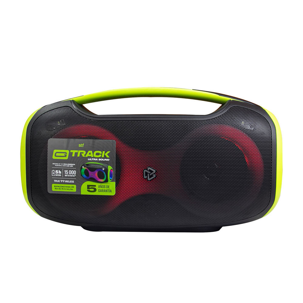 Bocina Inalámbrica Portátil Stf G Track Ultra Sound: 5''x2 Con Luz Led Rgb