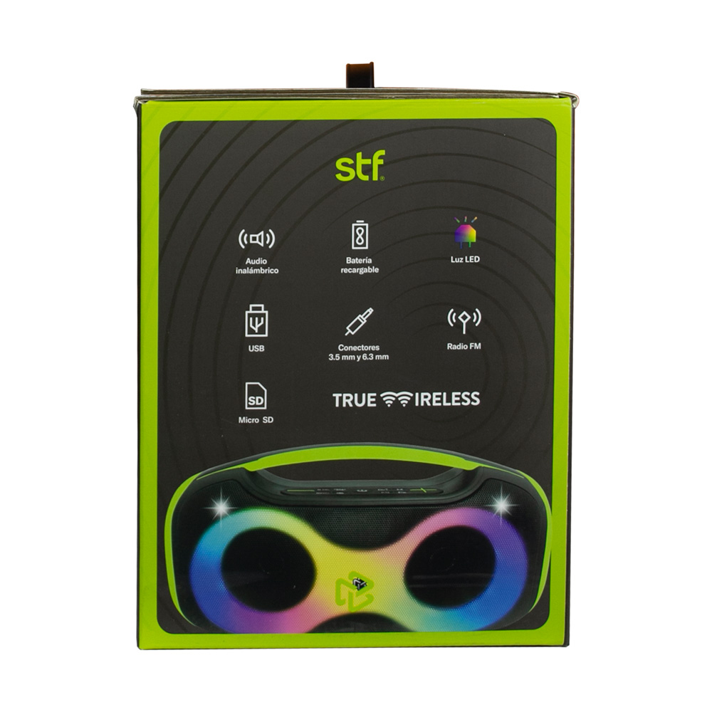Foto 6 | Bocina Inalámbrica Portátil Stf G Track Ultra Sound: 5''x2 Con Luz Led Rgb
