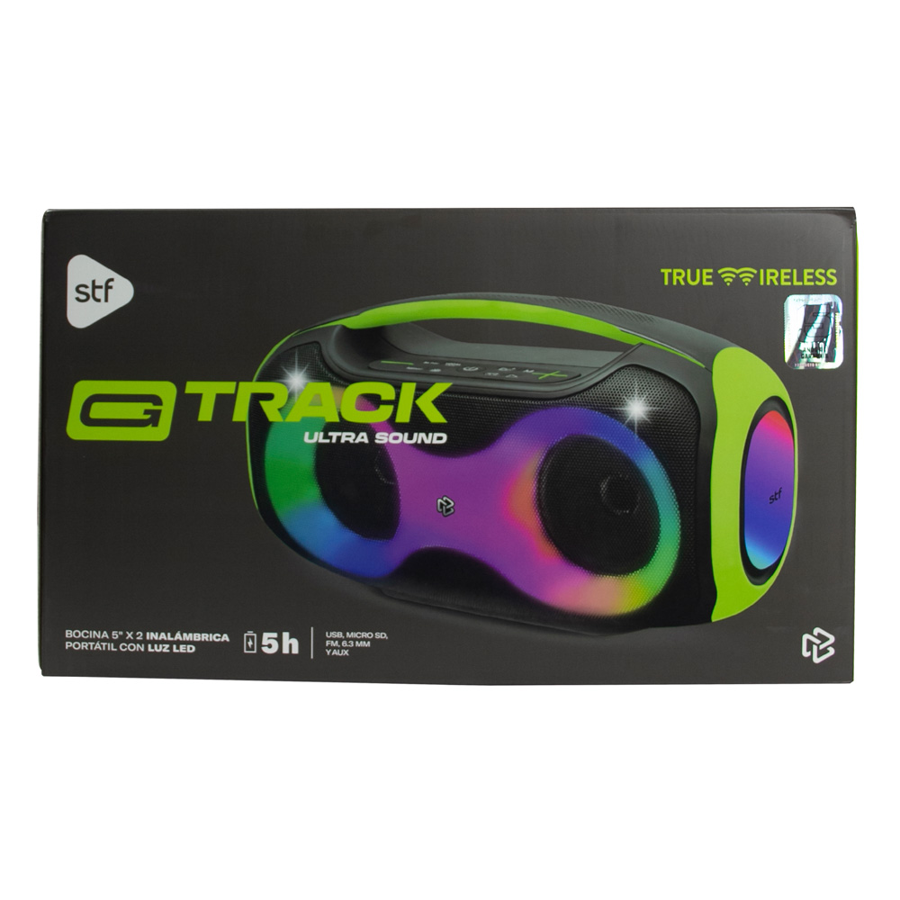 Foto 8 pulgar | Bocina Inalámbrica Portátil Stf G Track Ultra Sound: 5''x2 Con Luz Led Rgb