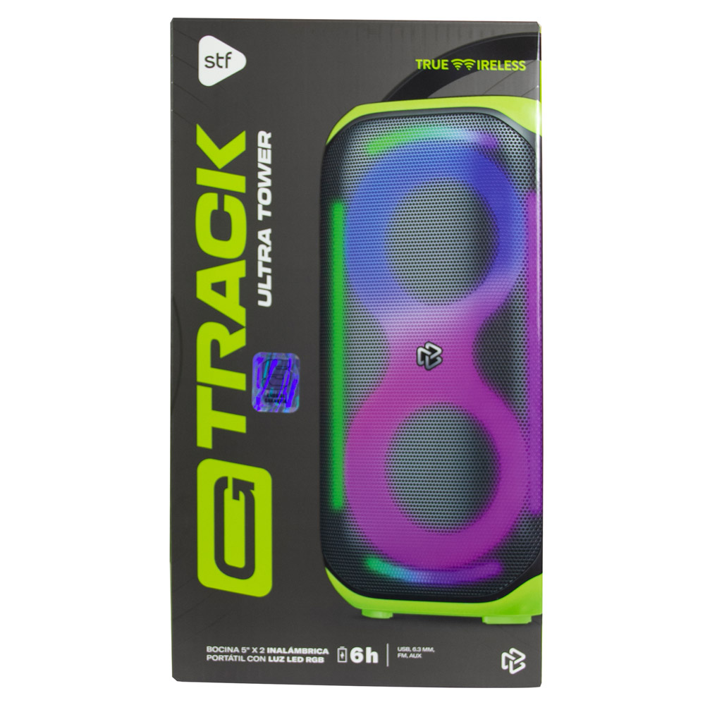 Foto 8 pulgar | Bocina Inalámbrica Portátil Stf G Track Ultra Tower 5''x2 Con Luz Led Rgb Amarillo