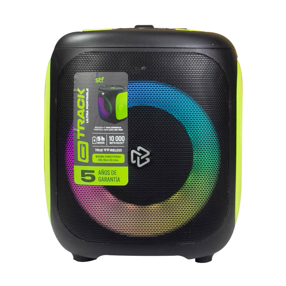Bocina Inalámbrica Portátil Stf  G Track Ultra Portable: 4'' Con Luz Led Rgb
