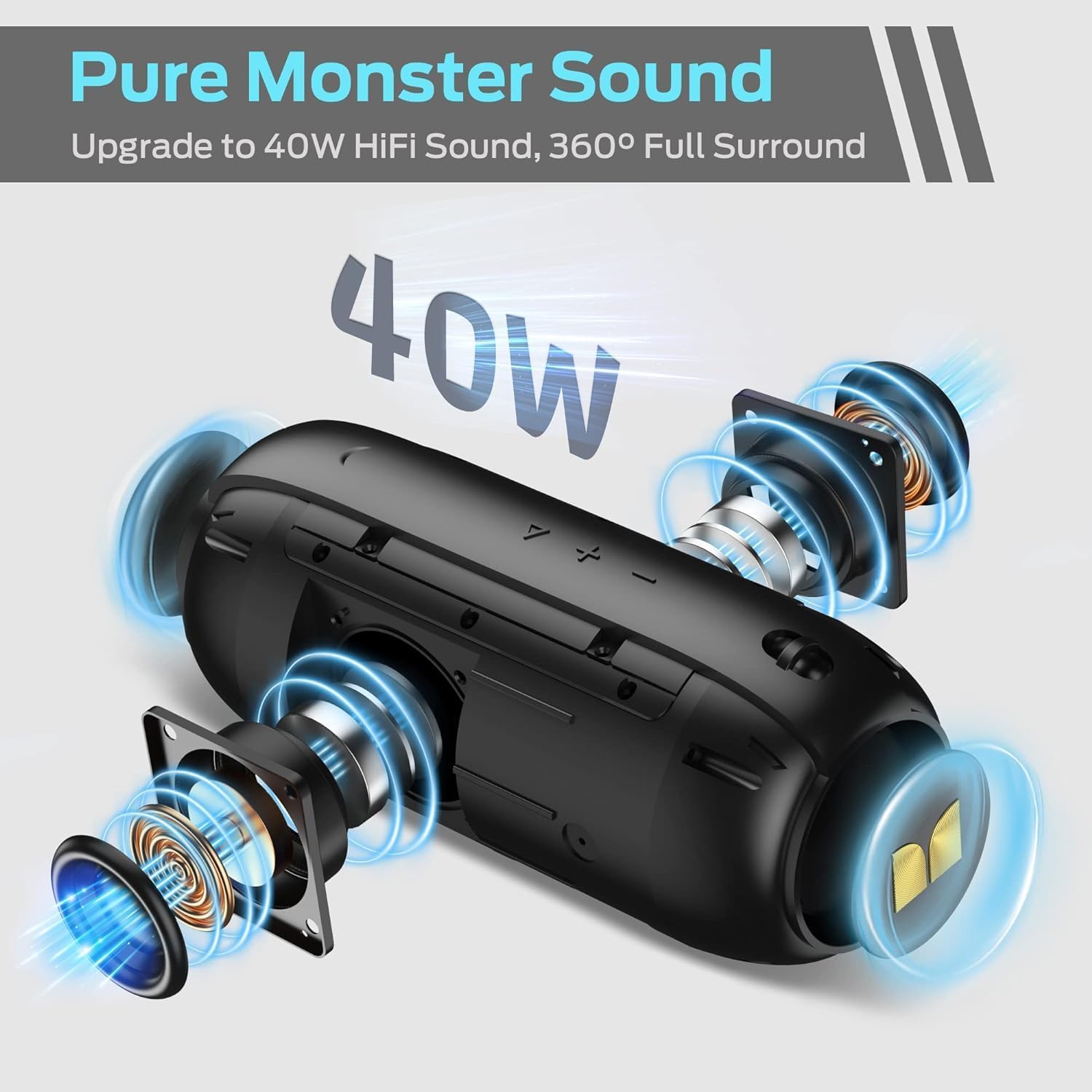 Foto 3 pulgar | Altavoz Bluetooth Monster S320 40w True Wireless Ipx7 Negro - Venta Internacional.