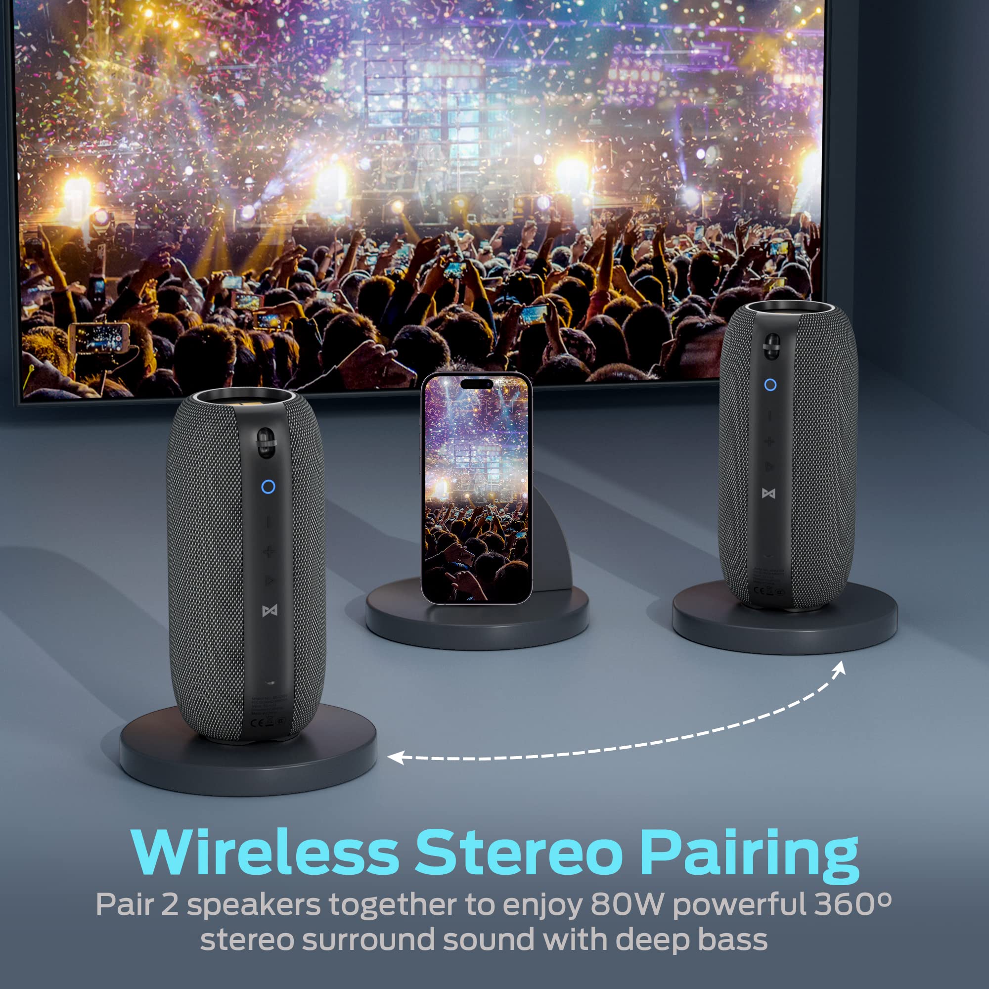 Foto 4 pulgar | Altavoz Bluetooth Monster S320 40w True Wireless Ipx7 Negro - Venta Internacional.