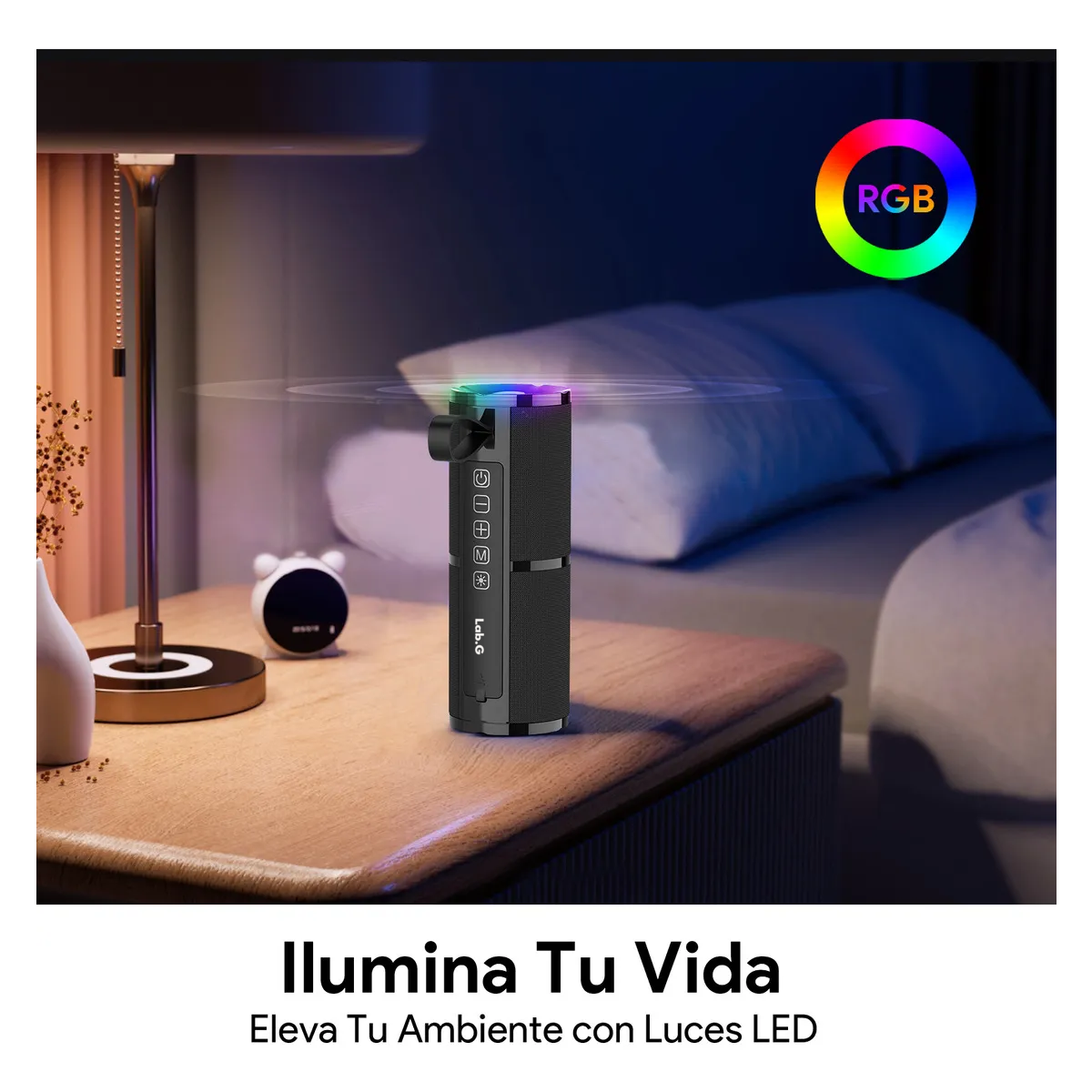 Foto 5 pulgar | Bocina Bluetooth Portátil, 5.1 Altavoz Inalámbrico +aux/micro Sd/tf/usb Lab.g Negro