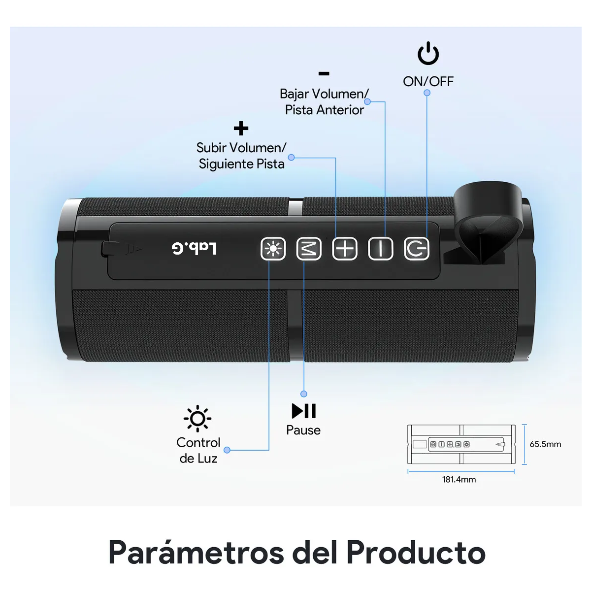 Foto 6 pulgar | Bocina Bluetooth Portátil, 5.1 Altavoz Inalámbrico +aux/micro Sd/tf/usb Lab.g Negro