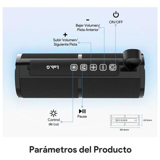 Foto 5 | Bocina Bluetooth Portátil, 5.1 Altavoz Inalámbrico +aux/micro Sd/tf/usb Lab.g Negro