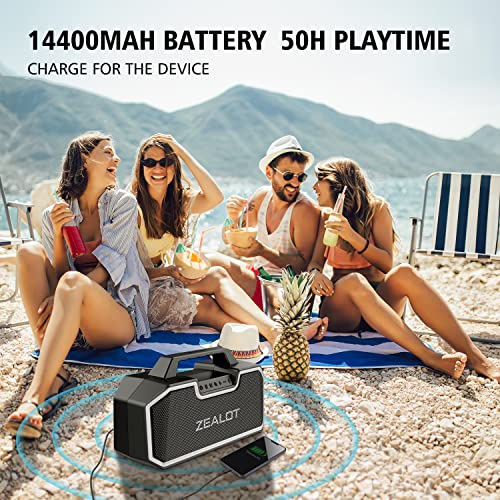 Foto 4 pulgar | Altavoz Bluetooth Zealot S57, 80 W, Graves, Batería De 14400 - Venta Internacional.