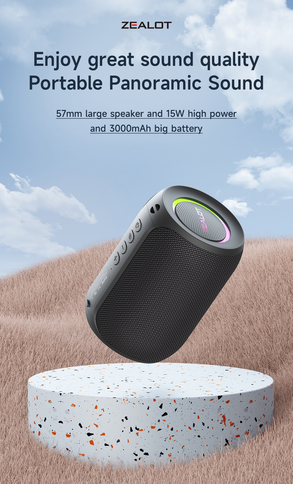 Foto 5 pulgar | Altavoz Bluetooth Zealot S32 Pro Impermeable 40w - Venta Internacional