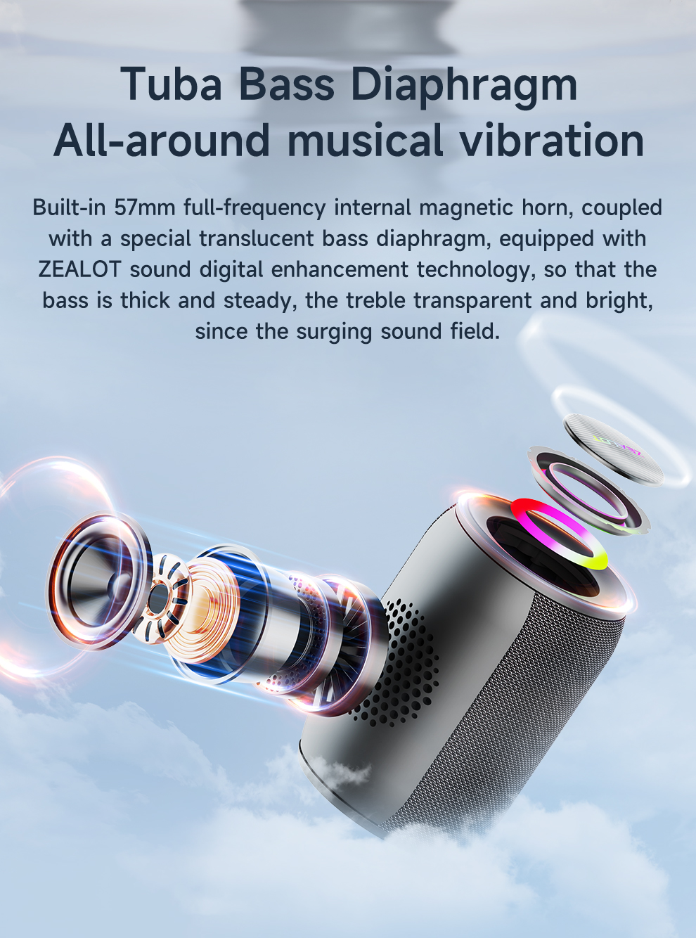 Foto 8 pulgar | Altavoz Bluetooth Zealot S32 Pro Impermeable 40w - Venta Internacional