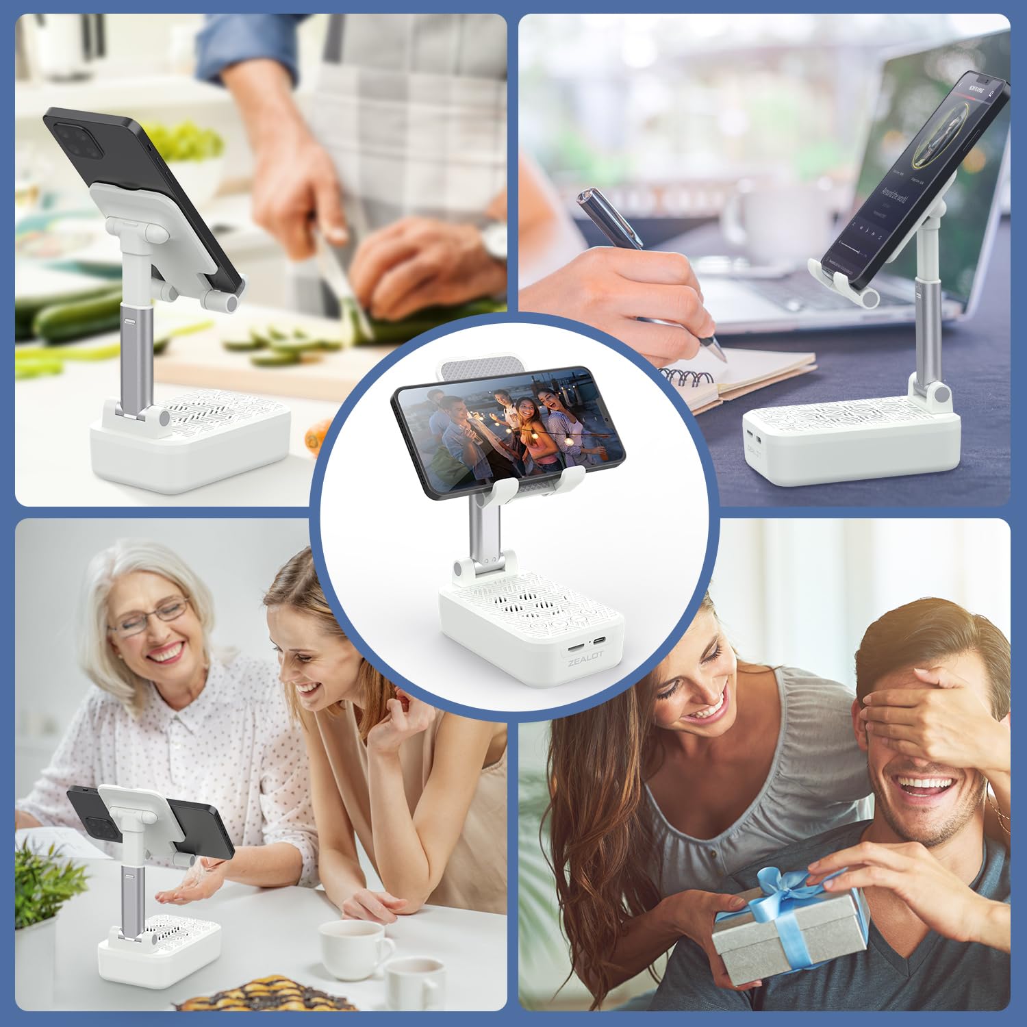 Foto 6 pulgar | Altavoz Bluetooth Zealot Z7 Con Soporte Para Teléfono - Blanco - Venta Internacional.