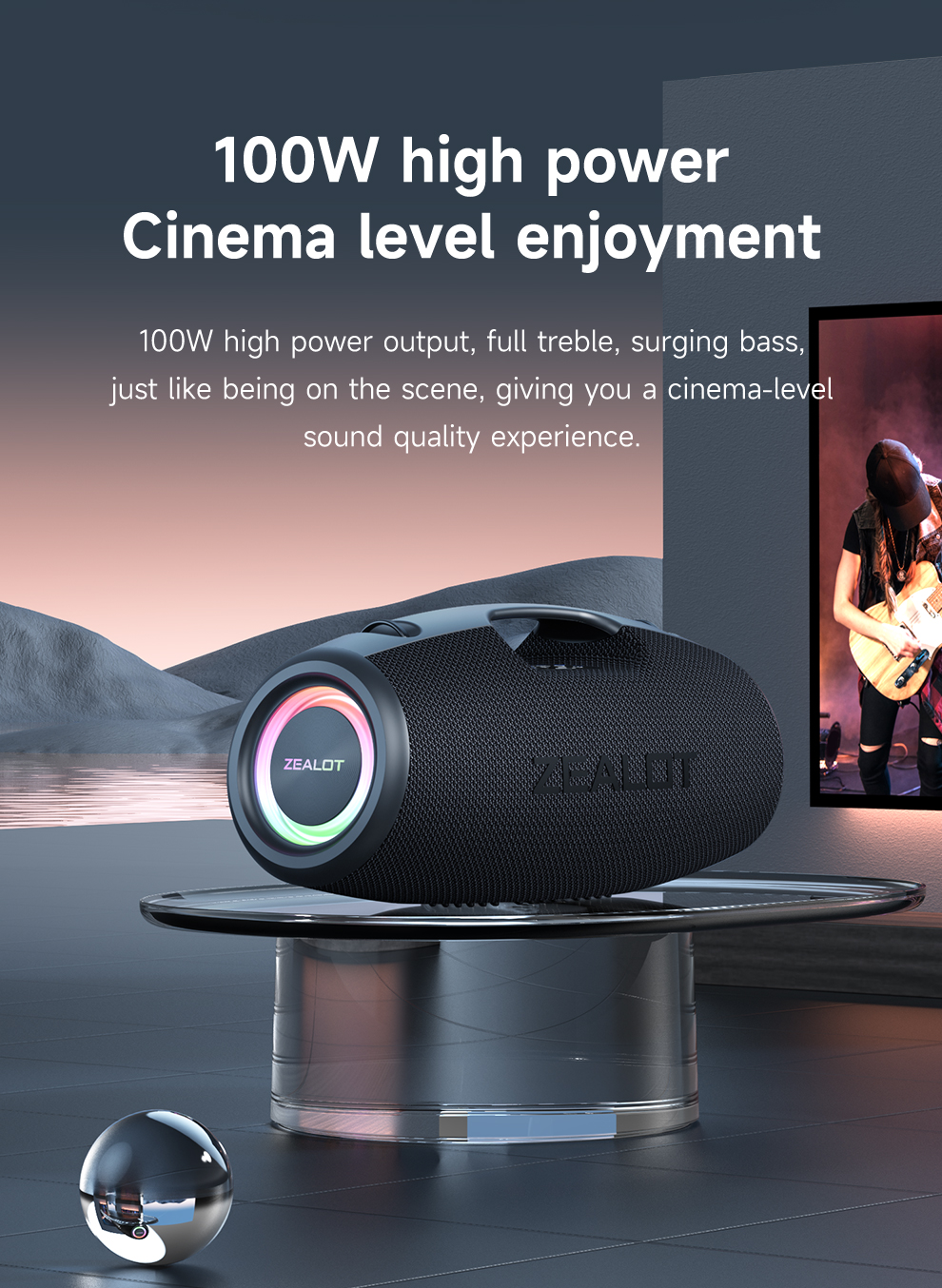 Foto 5 pulgar | Altavoz Bluetooth Zealot S78 Impermeable Camuflaje 100 w - Venta Internacional