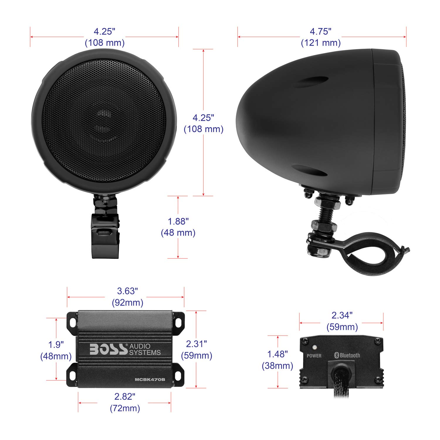 Foto 7 pulgar | Sistema De Altavoces Bluetooth Para Motocicleta Boss Audio Mcbk470b - Venta Internacional.