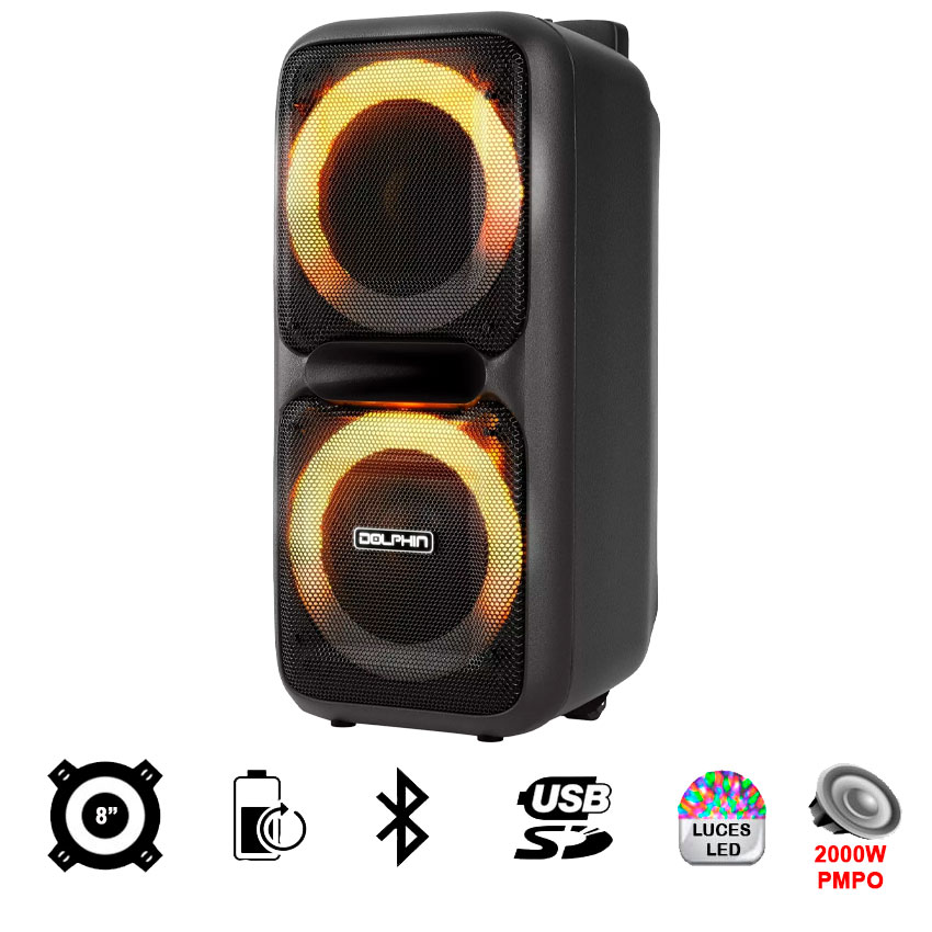 Foto 2 pulgar | Bafle Dolphin 2x8'' Recargable