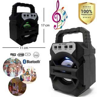 Foto 4 | Bocina Bluetooth Portatil Recargable Con Luz Led Fm/usb Ms1616bt