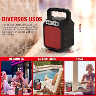 Foto 3 | Bocina Bluetooth con FM/USB y Luz Led