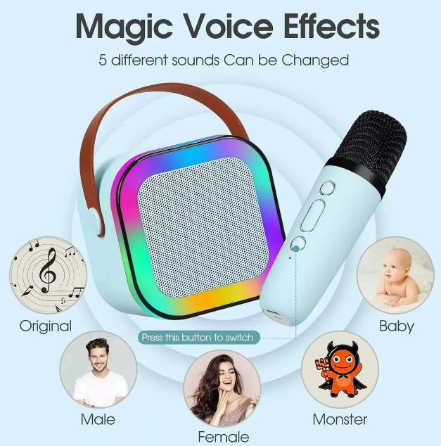 Foto 4 pulgar | Xtellar Bocina Karaoke Bluetooth Recargable Con Función Portátil Y 2 Micrófonos Incluidos