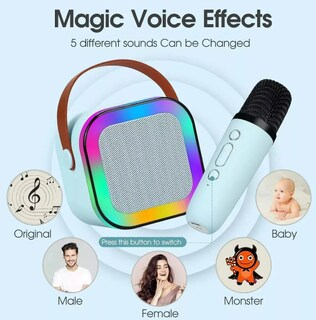 Foto 3 | Xtellar Bocina Karaoke Bluetooth Recargable Con Función Portátil Y 2 Micrófonos Incluidos