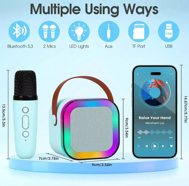 Foto 5 pulgar | Xtellar Bocina Karaoke Bluetooth Recargable Con Función Portátil Y 2 Micrófonos Incluidos