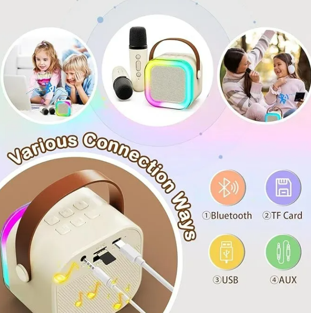 Foto 3 pulgar | Xtellar Bocina Karaoke Bluetooth Recargable Con Función Portátil Y 2 Micrófonos Incluidos