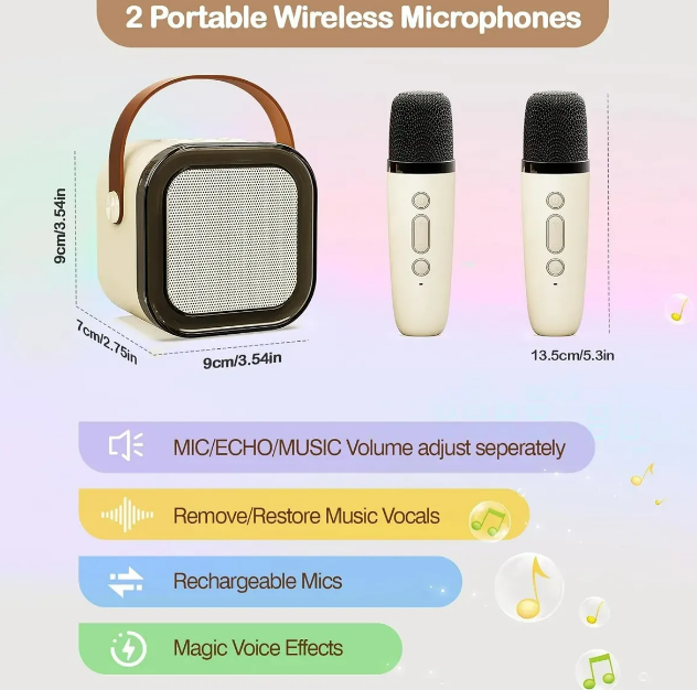 Foto 4 pulgar | Xtellar Bocina Karaoke Bluetooth Recargable Con Función Portátil Y 2 Micrófonos Incluidos