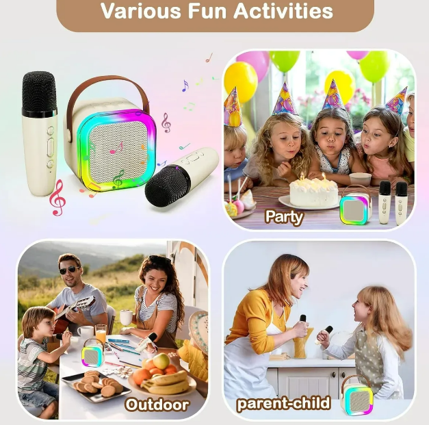 Foto 5 pulgar | Xtellar Bocina Karaoke Bluetooth Recargable Con Función Portátil Y 2 Micrófonos Incluidos
