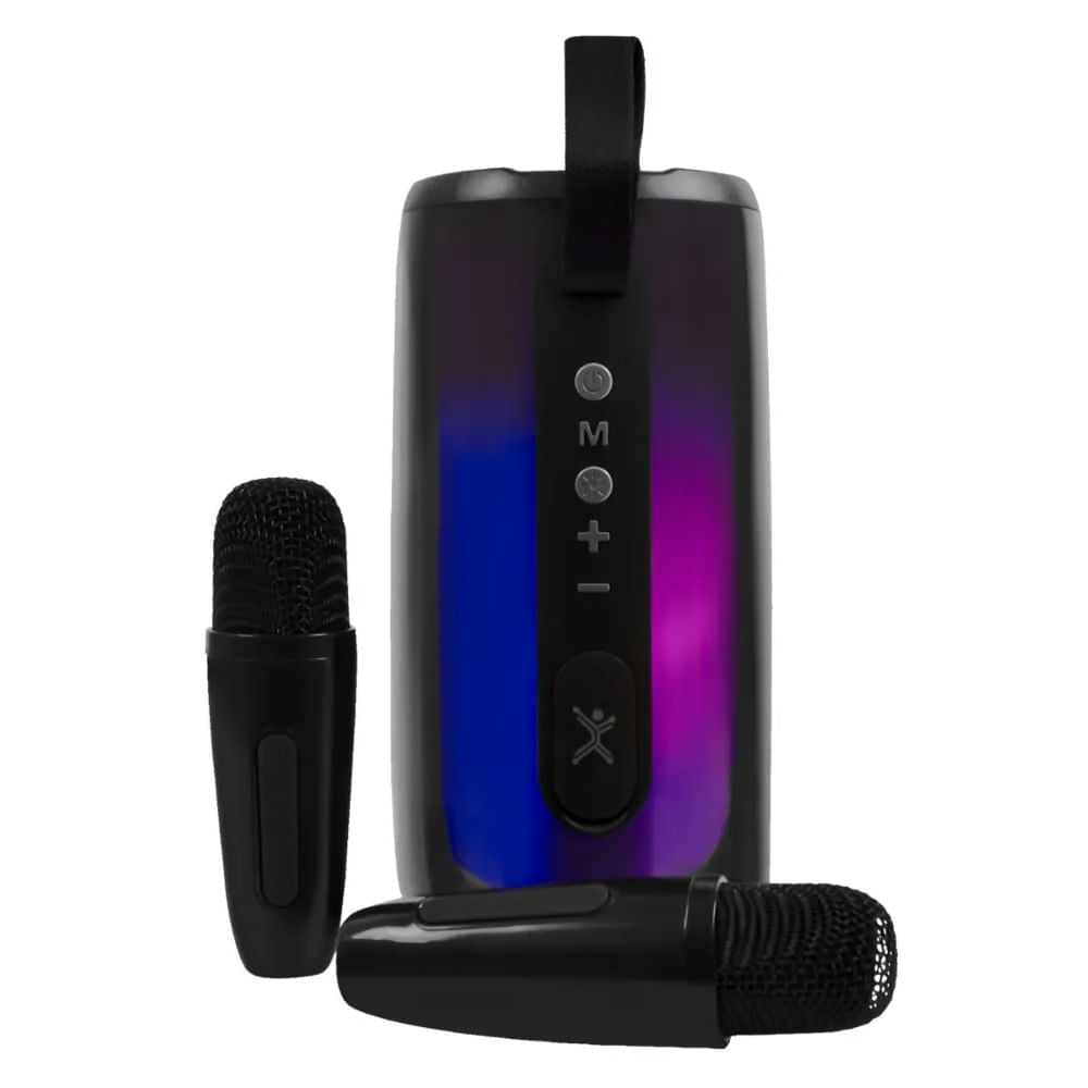 Bocina Portátil Perfect Choice Cosmo Pc-113287  15w  Con 2 Micrófonos Inalámbricos  Hasta 6 Horas De Reproducción  N