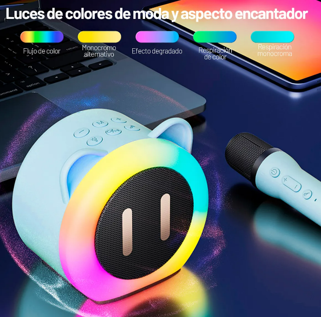 Foto 5 pulgar | Xtellar Altavoz Karaoke Bluetooth Portátil Premium Con Dos Micrófonos Y Efectos De Voz