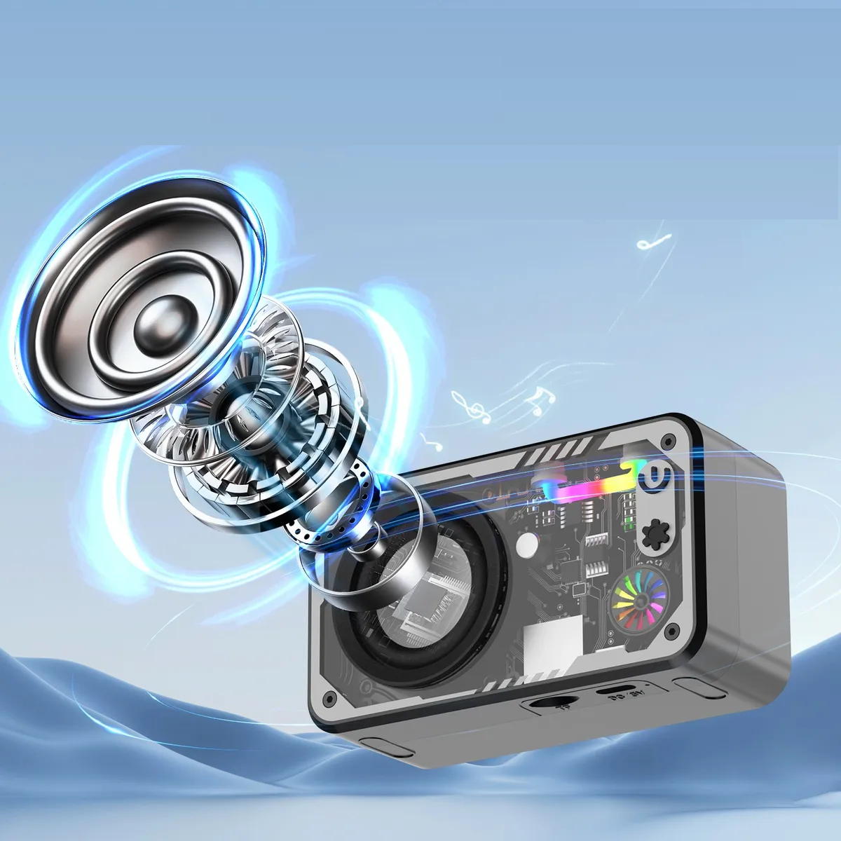 Foto 4 pulgar | Bocina Led Bluetooth Rgb Multifunción Eo Safe Imports Esi-20185 Negro