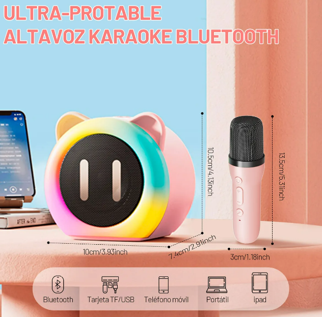 Foto 3 pulgar | Xtellar Altavoz Karaoke Bluetooth Portátil Premium Con Dos Micrófonos Y Efectos De Voz